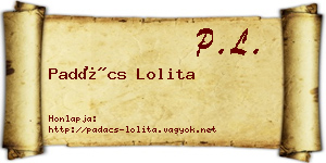 Padács Lolita névjegykártya